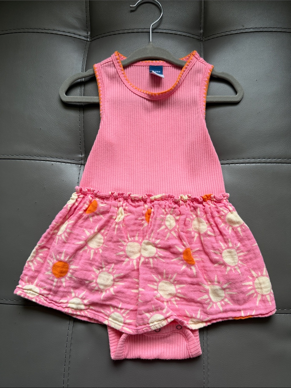 Old Navy Pink Sleeveless Sun Print One-Piece Bodysuit
